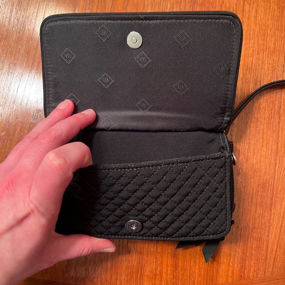 Vera Bradley black microfiber phone wristlet wallet RFID - Picture 5 of 5